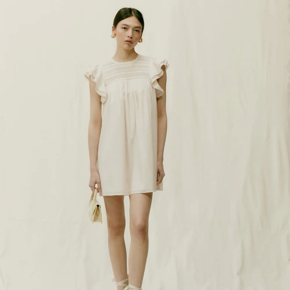 REFORMATION - HOLMES DRESS - CREAM - SIZE SMALL